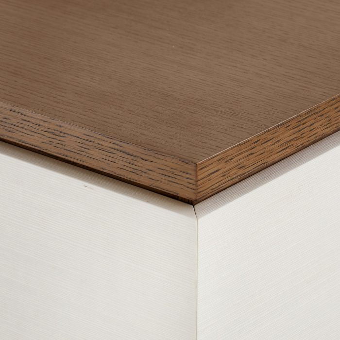 Tristan 6-Drawer - Sand White with  Sesame Finish Oak Veneer