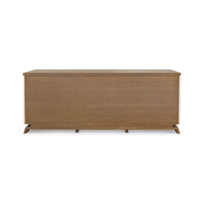 Tristan Extra Wide Large 9-Drawer -  Sand White with Sesame Finish Oak Veneer