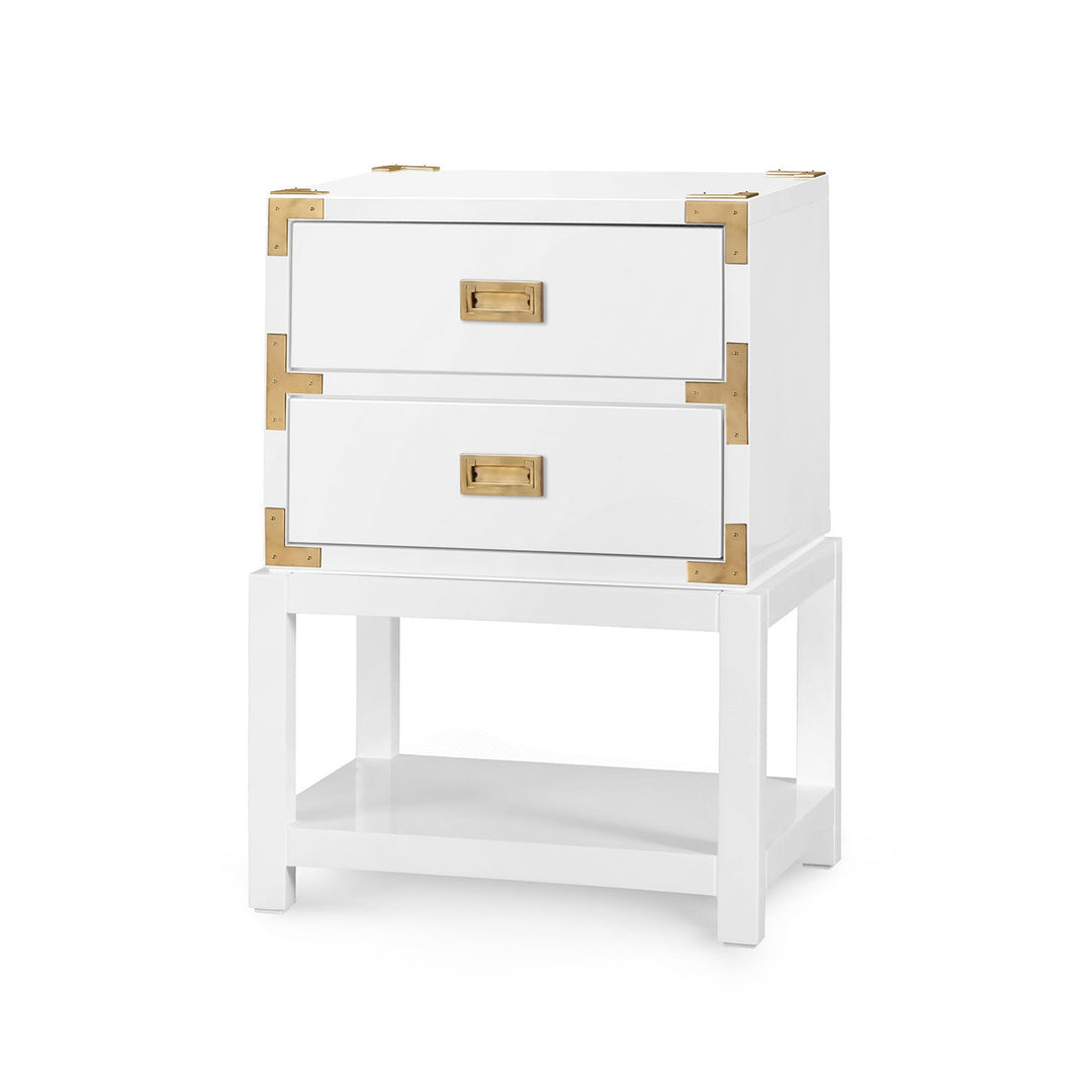 Tansu 2-Drawer Side Table Gloss White