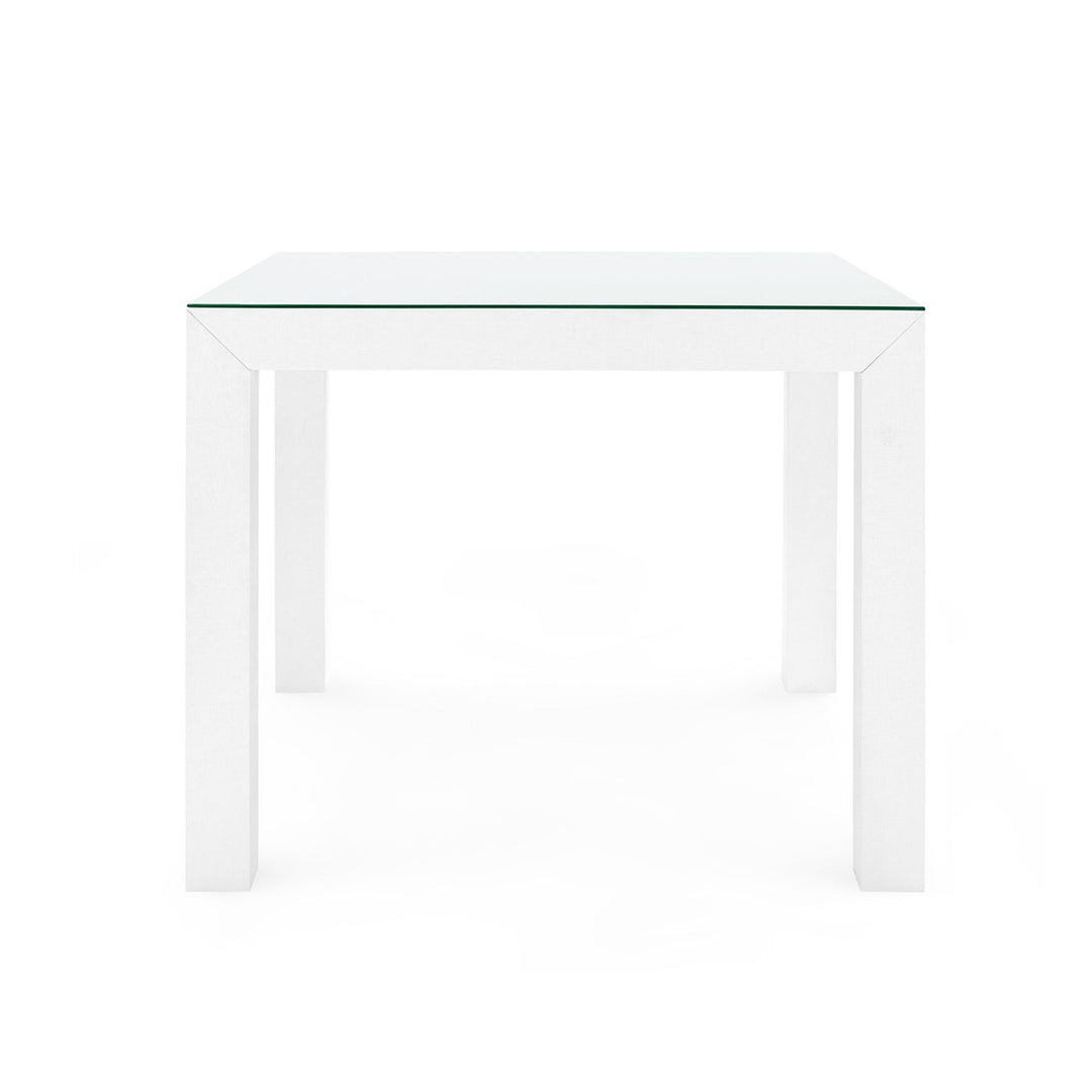 Valentia Grasscloth Game Table - Chiffon White