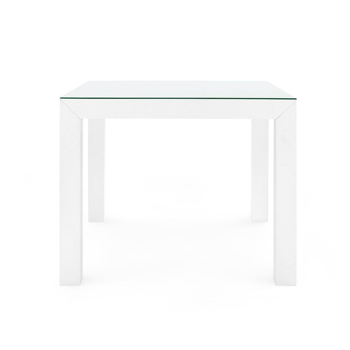 Valentia Grasscloth Game Table - Chiffon White