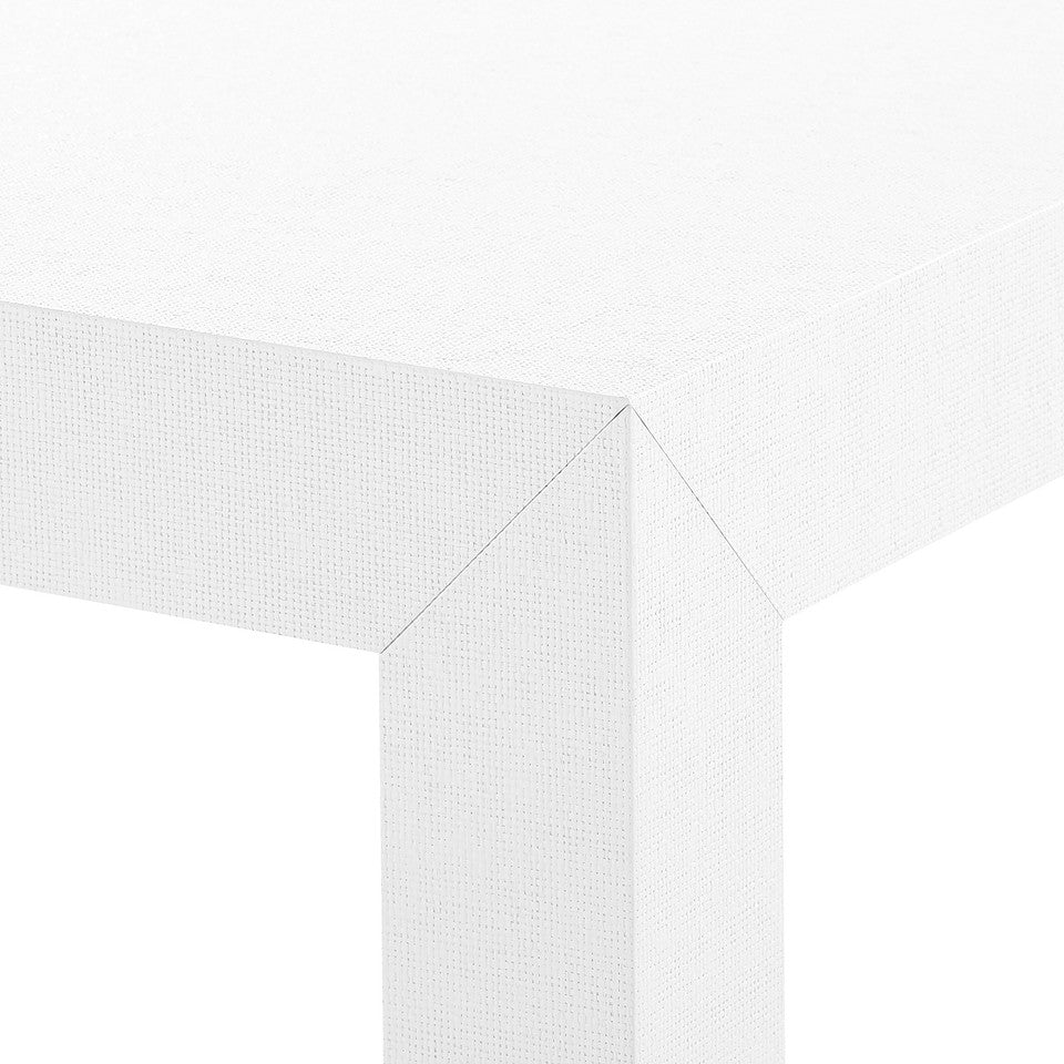 Valentia Grasscloth Game Table - Chiffon White