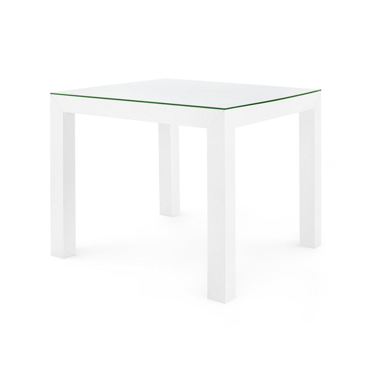 Valentia Grasscloth Game Table - Chiffon White