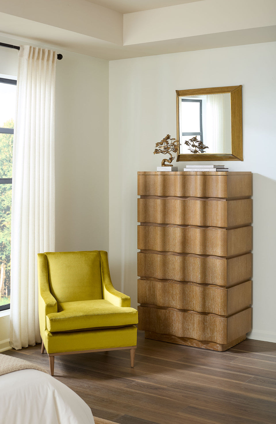 Vanessa Tall 6-Drawer Chest Almond