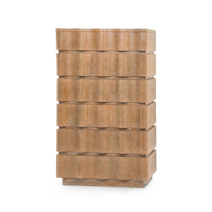 Vanessa Tall 6-Drawer Chest Almond