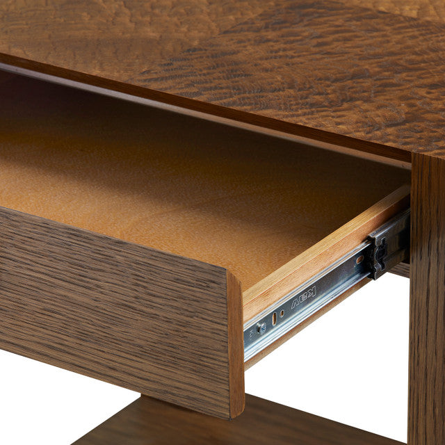 Velma 1-Drawer Side Table Honeyed Burl