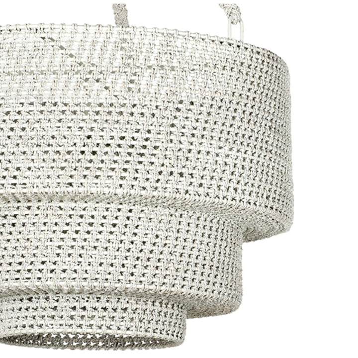 Veranda Woven Pendant - Whitewash