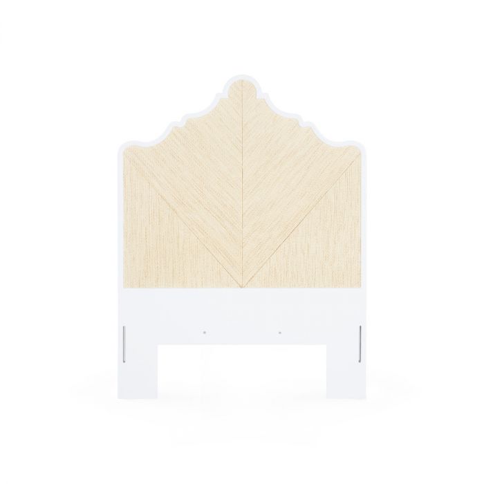 Victoria Twin Headboard With Ryder Bed Frame - Natural Twill &amp; Vanilla