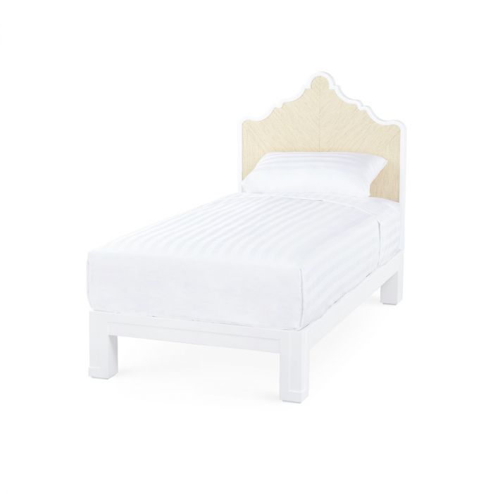 Victoria Twin Headboard With Ryder Bed Frame - Natural Twill &amp; Vanilla