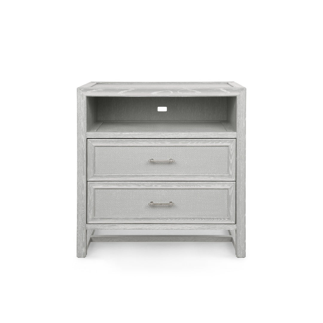Vivian 2-Drawer Side Table Soft Gray