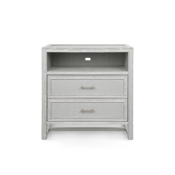 Vivian 2-Drawer Side Table Soft Gray