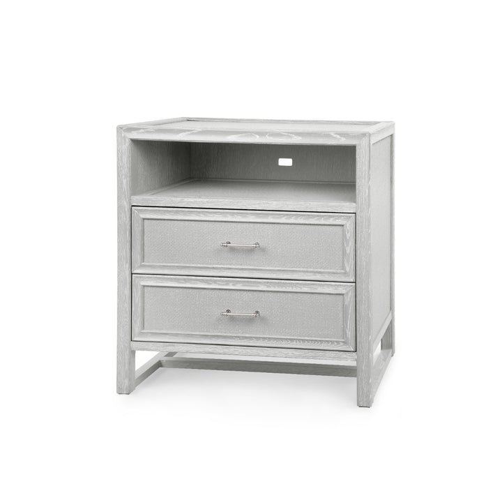 Vivian 2-Drawer Side Table Soft Gray