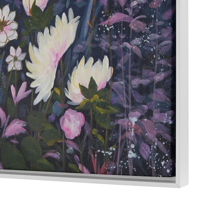 Wildflower Framed Canvas Blue