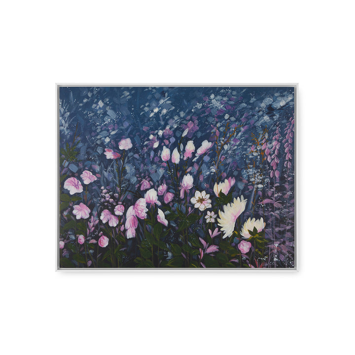 Wildflower Framed Canvas Blue